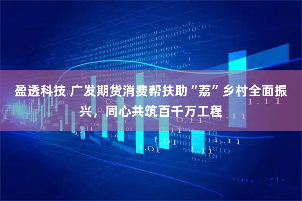 盈透科技 广发期货消费帮扶助“荔”乡村全面振兴，同心共筑百千万工程